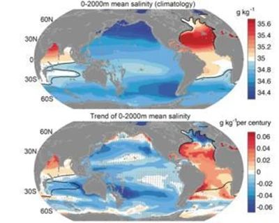 最新研究：全球海洋咸淡差异加剧 水循环加速