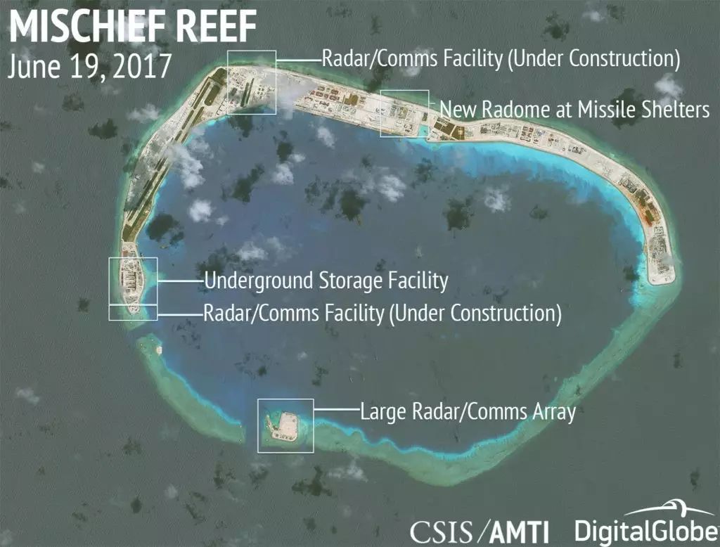 美智库发布卫星照片称中国在南海新建军事设施想挑事儿 菲律宾表示淡定